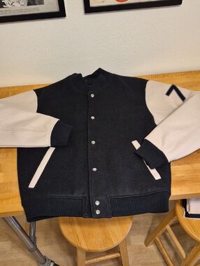 Abercrombie & Fitch Varsity Jacket Black & Cream 76